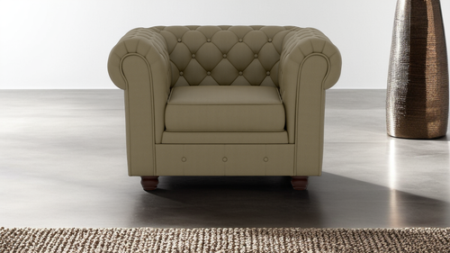 Chesterfield 1 Seater Fabric Sofa