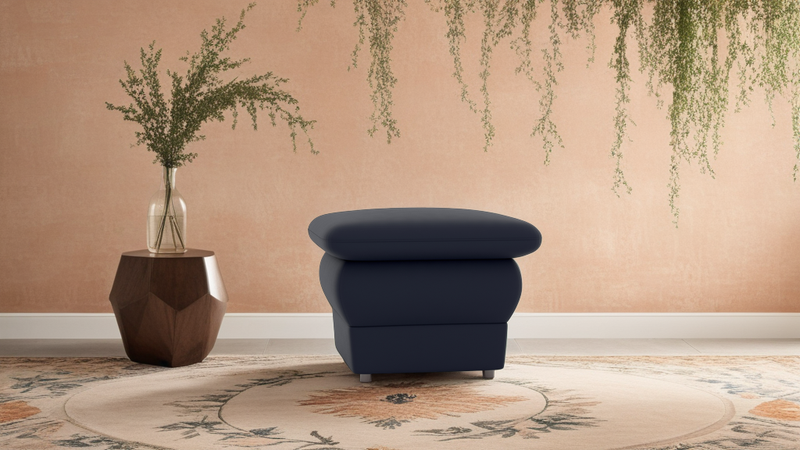 Chiffon Leather Ottoman