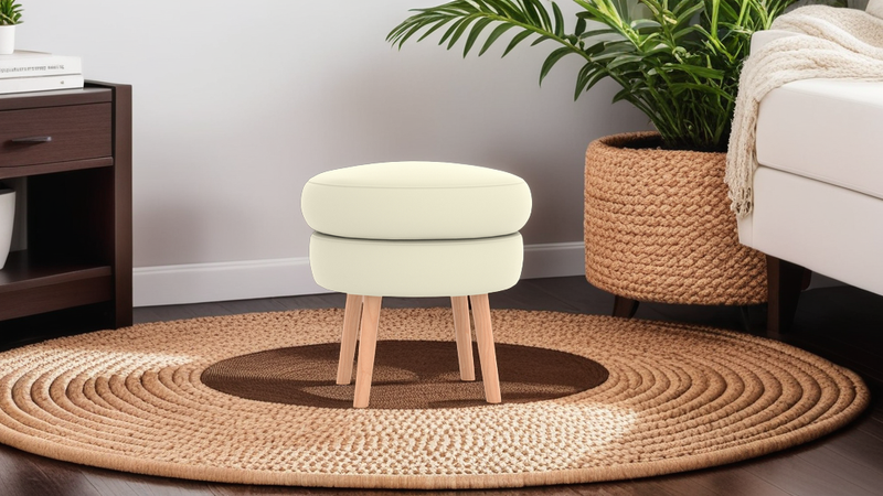 Moon Leather Ottoman